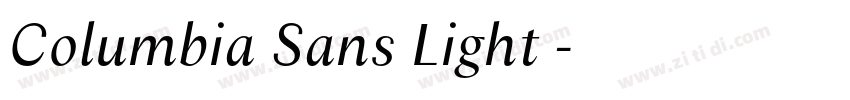 Columbia Sans Light 字体转换